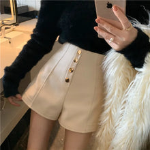 Load image into Gallery viewer, Black Shorts Women Spring Summer New Wide Leg Pants High Waist Single BreastedAApricot casual hot pants
