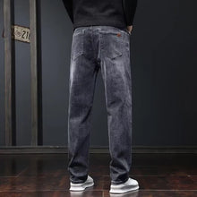 Load image into Gallery viewer, 2025 New Men Fashion Loose Straight Elasticity Jeans Male Wear-resistant Slim Fit Denim Pants Smart Casual Dark Gray Trousers
