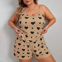 Load image into Gallery viewer, Plus Heart Print Pajama Set
