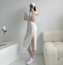 Load image into Gallery viewer, Chic Minimalist White Midi Dress

