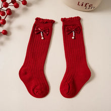 Load image into Gallery viewer, Sparkly Bow Baby Knee Socks
