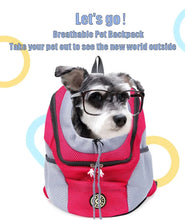 Load image into Gallery viewer, New Dog Pet Backpack Carrier Travel Bag Front Pack Breathable Adjustable with Safety Reflective Strips for Hiking Outdoor Cats
