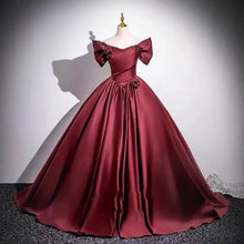 Load image into Gallery viewer, Wine Red Elegant Evening Dress  2026 New Toast Dress for Bride's Wedding High-end One Shoulder Performance Chorus Dress
