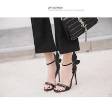 Load image into Gallery viewer, Fashion Women's High Heels Bow Women Sandals Patent Leather Open Toe Party Shoes Buckle Ultra High Heels Women Shoes New Zapatos
