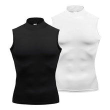 Load image into Gallery viewer, Training Exercise Sleeveless T-shirts Men Fitness Running Vests Turtleneck Elastic Quick Dry Compression Shirt Gym Tank Tops
