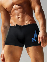 Load image into Gallery viewer, Swimming Trunks with Fashion Prints Men Quick Dry Beach Boxer Shorts with Drawstring Boy Swimwear Underpants
