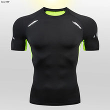 Load image into Gallery viewer, Gym Fitness T Shirt Men's Short Sleeve Summer Boxing Jersey Legging Men Rashguard Compression Pants Quick Dry Tight T-Shirts Men
