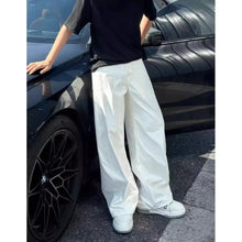 Load image into Gallery viewer, Women's High-Waisted Wide-Leg Pants - Loose Fit Casual Trousers with Button Closure
