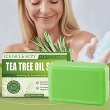 Load image into Gallery viewer, Tea Tree Soap for Face &amp; Body Acne, 100g Tea Tree Oil Soap Bar for Face &amp; Body Natural Skin Cleanser for Oily, Dry &amp; Itchy Skin
