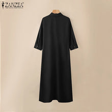 Load image into Gallery viewer, Elegant Lapel Solid Midi Dress
