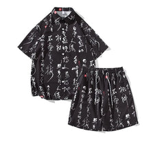 Load image into Gallery viewer, Summer Men's Tracksuit Sets Fashion Print Chinese Style Short Sleeeve Sports Casual Set Men Beach Suits Streetwear Shirts+Shorts
