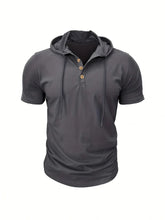Load image into Gallery viewer, Men T Shirts  Summer Slim Fitness Hooded Short-Sleeved Bodybuilding Quick Dry Tshirt Male Gym Clothes Breathable Sports Tops
