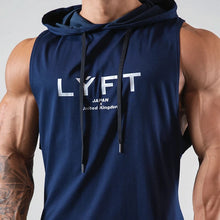 Load image into Gallery viewer, Men's Workout Hooded Tank Tops Bodybuilding Muscle Cut Off T Shirt Sleeveless Gym Hoodies
