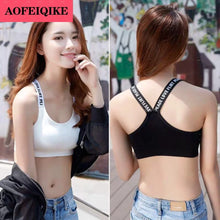 Load image into Gallery viewer, 40-65Kg Sexy Bra Top Women Sports Bras Letters Straps Gym Yoga Female Pad Sportswear Tank Top Sport Push Up Bralette
