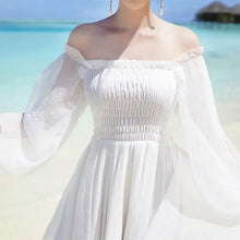 Load image into Gallery viewer, Dresses for Women Summer New Chiffon off-Shoulder Dress White Dress Vestido De Mujer
