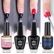 Load image into Gallery viewer, NAILCO 15ml Top Coat Base Coat Gel Nail Primer Gel Remover Nail Art Semi Permanent Lacquer Varnish Hybrid Nail Supplies
