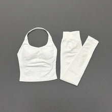 Load image into Gallery viewer, Women Yoga Set Seamless Sports Halter Neck Top Waist Trainer Leggings Suit Squat Proof Butt Lifting Workout Fitness Gym Clothing
