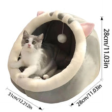 Load image into Gallery viewer, Pet Tent Cave Bed for Cats Small Dogs Self-Warming Cat Tent Bed Cat Hut Comfortable Pet Sleeping Bed Foldable Removable Washable
