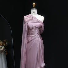 Load image into Gallery viewer, Lilac Draped One Shoulder Evening Gown
