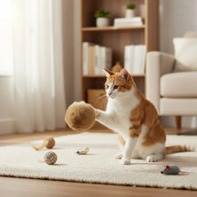 Load image into Gallery viewer, 1/2/3/6pcs Rabbit Fur Ball Interactive Cat Toy Pet Product Containing Catnip Toy Ball Chasing Plush Toy Ball Cat Accessories 8cm
