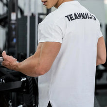 Load image into Gallery viewer, Men's Gym T Shirts Quick Dry Short Sleeve Summer Sports T-shirt Elastic Fitness Workout Tops Casual Bodybuilding Athletic Tee
