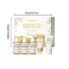 Load image into Gallery viewer, Centella Asiatica Travel Face Skin Care Kit: Serum,Cleansing Oil,Moisturizing Toner,Cleaner Foam,Soothing Cream,Skincare Set
