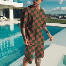 Load image into Gallery viewer, New Men's Tracksuits Summer Round Neck T-shirt Set 3D print Tracksuit Short Sets Casual Sports Suit T-shirts Two-piece suit
