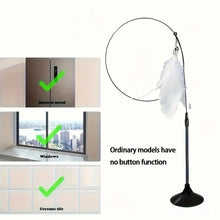 Load image into Gallery viewer, Cat Teaser Toy - Interactive Bell &amp; Feather Wand - Long Suction Cup Pole for Exciting Playtime Adventures - Ultimate Cat Toy
