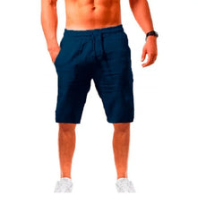 Load image into Gallery viewer, Men's Cotton Linen Short Pants Lightweight Hawaiian Summer Shorts Men Breathable Solid Color Casual Short Trousers
