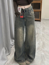 Load image into Gallery viewer, Vintage Wide-leg Jeans Women's Spring Summer New Loose-fit Slimming Draped Versatile Trailing Straight-leg Trousers
