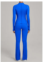 Load image into Gallery viewer, New Gym Yoga Outfit for Women Zipper Long Sleeve Fitness Suit Daily Casual Running Fitness Sportswear Two-Piece Sets Coat+Pants
