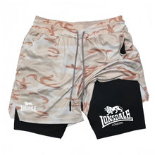 Load image into Gallery viewer, Print 2in1 Running Shorts for Men Gym Workout Compression Shorts with Phone Pocket Towel Loop Summer Sport Athletic Activewear
