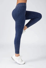 Load image into Gallery viewer, Women Striped Leggings V Back Fashion Gym Outdoor Fitness Athletic Workout Elastic Leggins Yoga Pants Sports Training Tights
