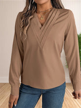 Load image into Gallery viewer, Elegant Layered V-Neck Office Blouse
