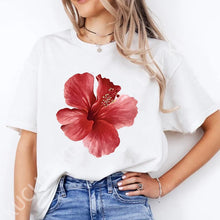 Load image into Gallery viewer, Pink Hibiscus Casual Y2K Tee

