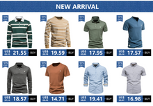Load image into Gallery viewer, Striped Embroidered Cotton Summer Polo
