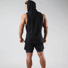 Load image into Gallery viewer, Men's Workout Hooded Tank Tops Bodybuilding Muscle Cut Off T Shirt Sleeveless Gym Hoodies
