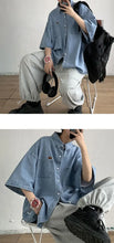 Load image into Gallery viewer, 2025 Shirts Men Clothing Fashion Short Sleeve Summer Korean Style Loose All-match Cargo Handsome Homme Solid Tops Harajuku

