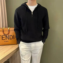 Load image into Gallery viewer, Hooded New Internet Celebrity Men's Sweater Versatile Popular Autumn Winter Solid Color Zipper Bottoming Trendy Hoodies Casual
