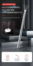 Load image into Gallery viewer, Nail Art Wire Drawing Tool Multifunctional Seven-pin Pen Texture Brush Tools DIY Nail Brush Bendable Feather Pin Painting Lines
