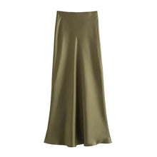 Load image into Gallery viewer, Elegant Satin Office Midi Skirt
