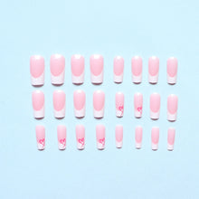 Load image into Gallery viewer, 24PCS Short False Nails With Rose Leaf Design Pressed On The Nails, Glossy Glue, Black Full Coverage Acrylic False Nails
