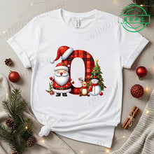 Load image into Gallery viewer, Festive Alphabet Holiday Casual Tee
