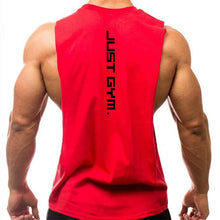 Load image into Gallery viewer, Gym Clothing Men Sides Cut Off T-shirts Dropped Armholes Tank Tops Workout Fitness Sleeveless Vest Outdoor Jogging Undershirt
