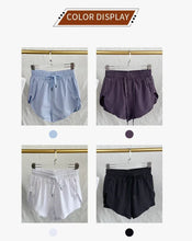 Load image into Gallery viewer, Yoga Sports Women Shorts High Waist Double Layered Quick-Dry Breathable Athletic Shorts Outdoor Leisure Running Fitness Shorts
