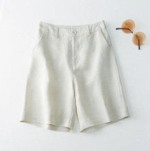 Load image into Gallery viewer, Women's Shorts Linen Half Knee Length Mid Wide Female Short Pants Bermuda Offer Aesthetic Hot Streetwear Korean Style For Summer
