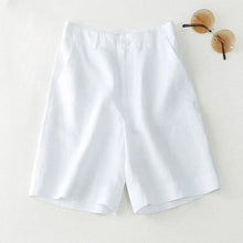 Load image into Gallery viewer, Women's Shorts Linen Half Knee Length Mid Wide Female Short Pants Bermuda Offer Aesthetic Hot Streetwear Korean Style For Summer
