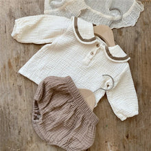 Load image into Gallery viewer, Navy Cotton Baby Outfit Set
