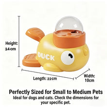 Load image into Gallery viewer, Dog 2-in-1 Interactive Toy Pet Automatic Food Treat Dispenser Cartoon Duck Design Slow Food Pet Snack Feeder for Dog Training
