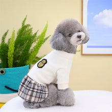 Load image into Gallery viewer, Cute Pet Dress Autumn Winter Plaid Princess Skirt Small Dog Coat Puppy Party Clothes Poodle Yorkie Apparel

